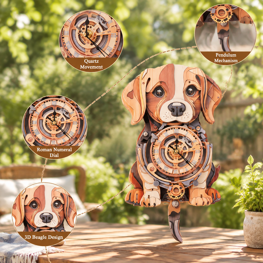 3d Wooden Puzzles For Adults-dachshund Clock Puzzle-adult Crafts