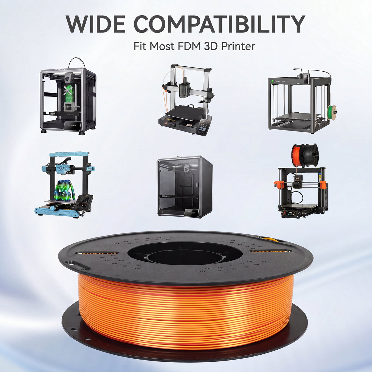 Epelay PLA Plus 3D Printer Filament, 1.75mm, 1kg Spool, Black, Compatible with Most FDM Printers