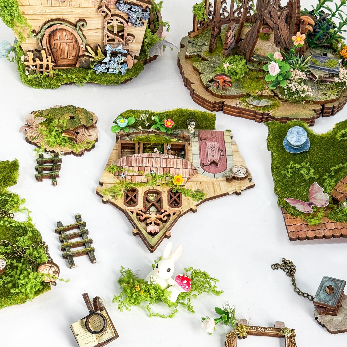 Strucwood DIY Book Nook Kit Rowan's Treehouse: Fairy Tree House, LED Lights, 3D Puzzle Gift for Adults（SQ-80）