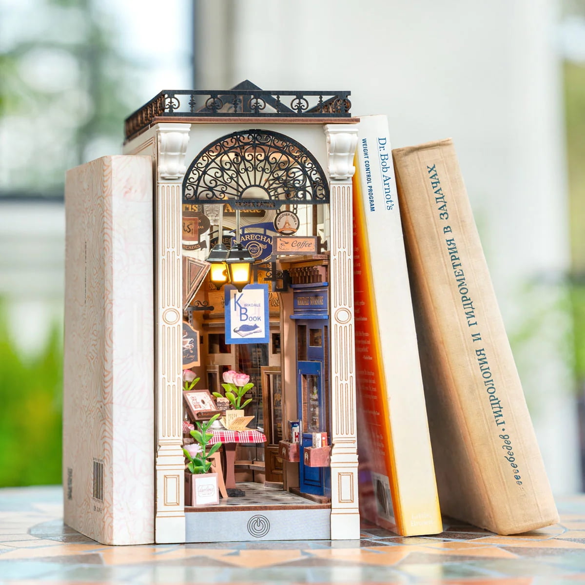 Rolife Book Nook 3D Jigsaw Puzzle Wooden Model Building Kit Decorative Bookend Stand DIY Bookshelf Insert Decor Gift for Teen Adults,Arcade Dating