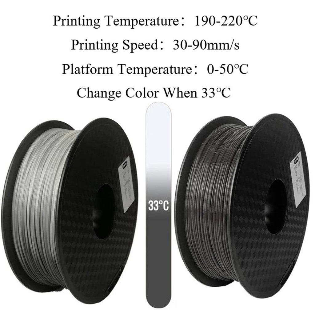 2KG 3D Printer PLA Filament, Blue-White Color Changing with Temperature, 1.75mm +/- 0.03 mm, Accessories for 3D Printer & 3D Pen