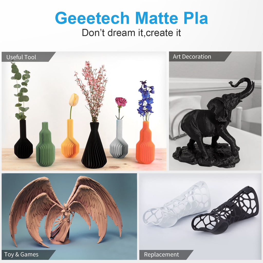 Geeetech navy blue Matte PLA Filament Matte 1KG, 1.75mm 3D Printer Filament Dimensional Accuracy +/- 0.01mm, 1kg Carboard Spool (2.2lbs) for Most FDM 3D Printers