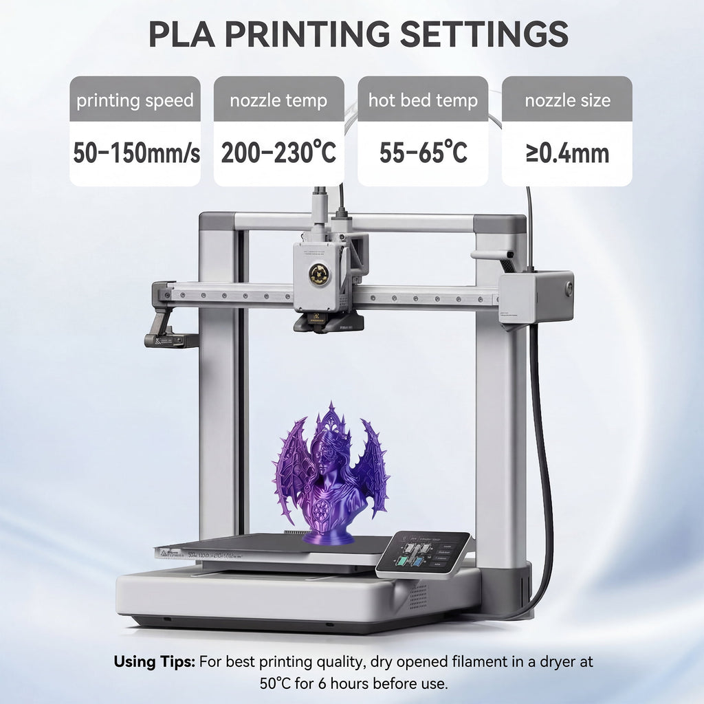 Epelay PLA Plus 3D Printer Filament, 1.75mm, 1kg Spool, Black, Compatible with Most FDM Printers