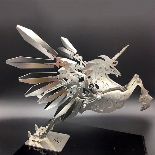 3D Metal Puzzle Mythical Horse Creature 130+ PCS, Steampunk Mechanical Model Kit With DIY Assembly, Home Display Desk Decor For Adult Collectors And Creative Gifts