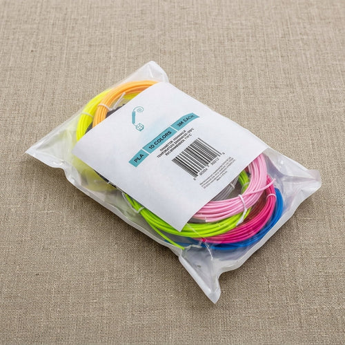 10 Color 1.75mm PLA 3D Printer Filament, 100 Feet, Compatible with 3D Printing Pens