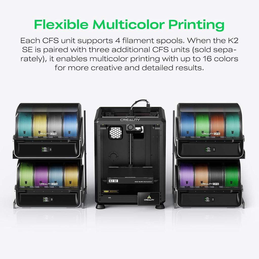 Creality K2 SE Combo Multicolor 3D Printer 500mm/s High-Speed, Auto Leveling, 220×215×245 mm Build Volume