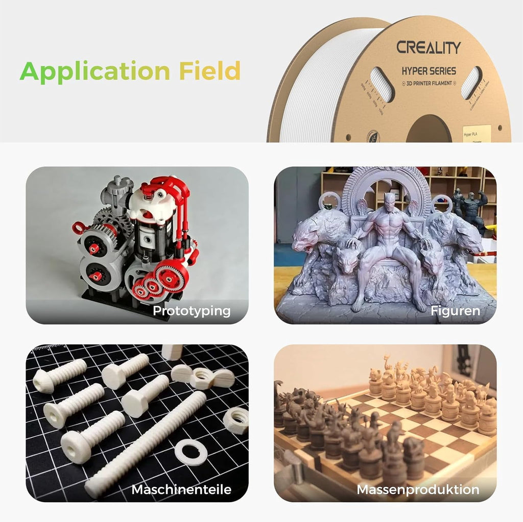 Creality Hyper ABS Filament 3D Printer Filament 1.75mm 350mm/s High-Speed Printing Dimensional Accuracy ± 0.05 mm 2.2lbs Compatible with Most 3D Printers, Grey