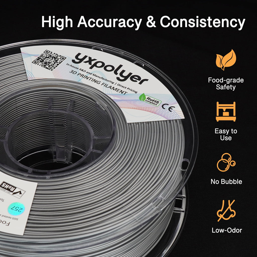 YXPOLYER PLA Filament Food Grade 1.75mm 1kg for 3D Printing, PLA+ Skin Flesh Tone 3D Printer Filament AMS-Compatible