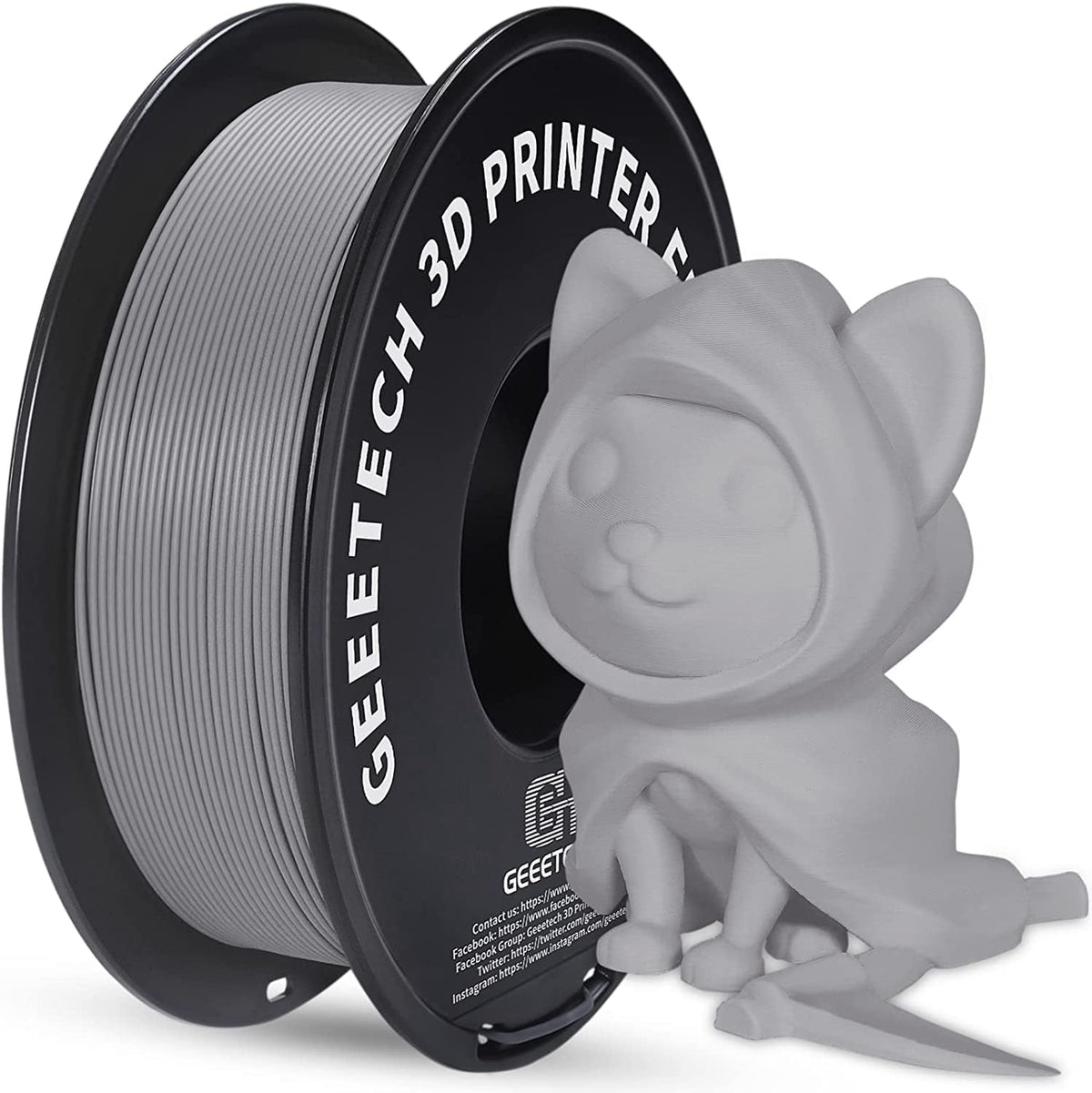GEEETECH Matte PLA Filament, 1.75mm Matte Black 3D Printer Filament, 1kg Spool (2.2lbs), Dimensional Accuracy +/- 0.03 mm, Fit Most FDM Printer