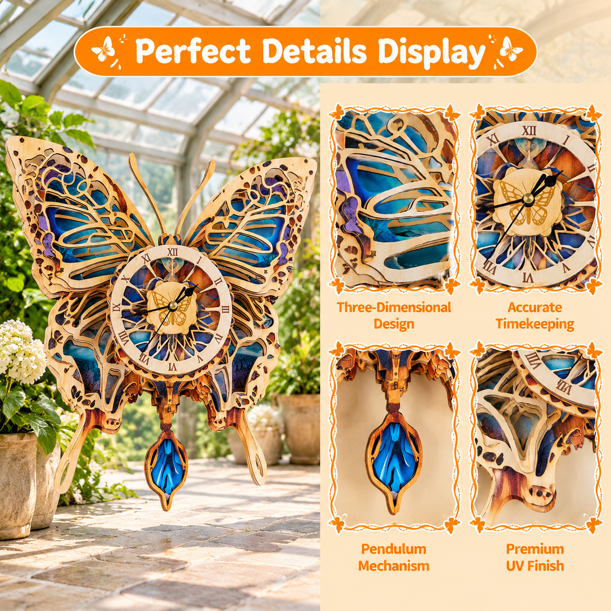 Fire Phoenix Wooden 3D Puzzle Clock DIY Model Kit for Adults