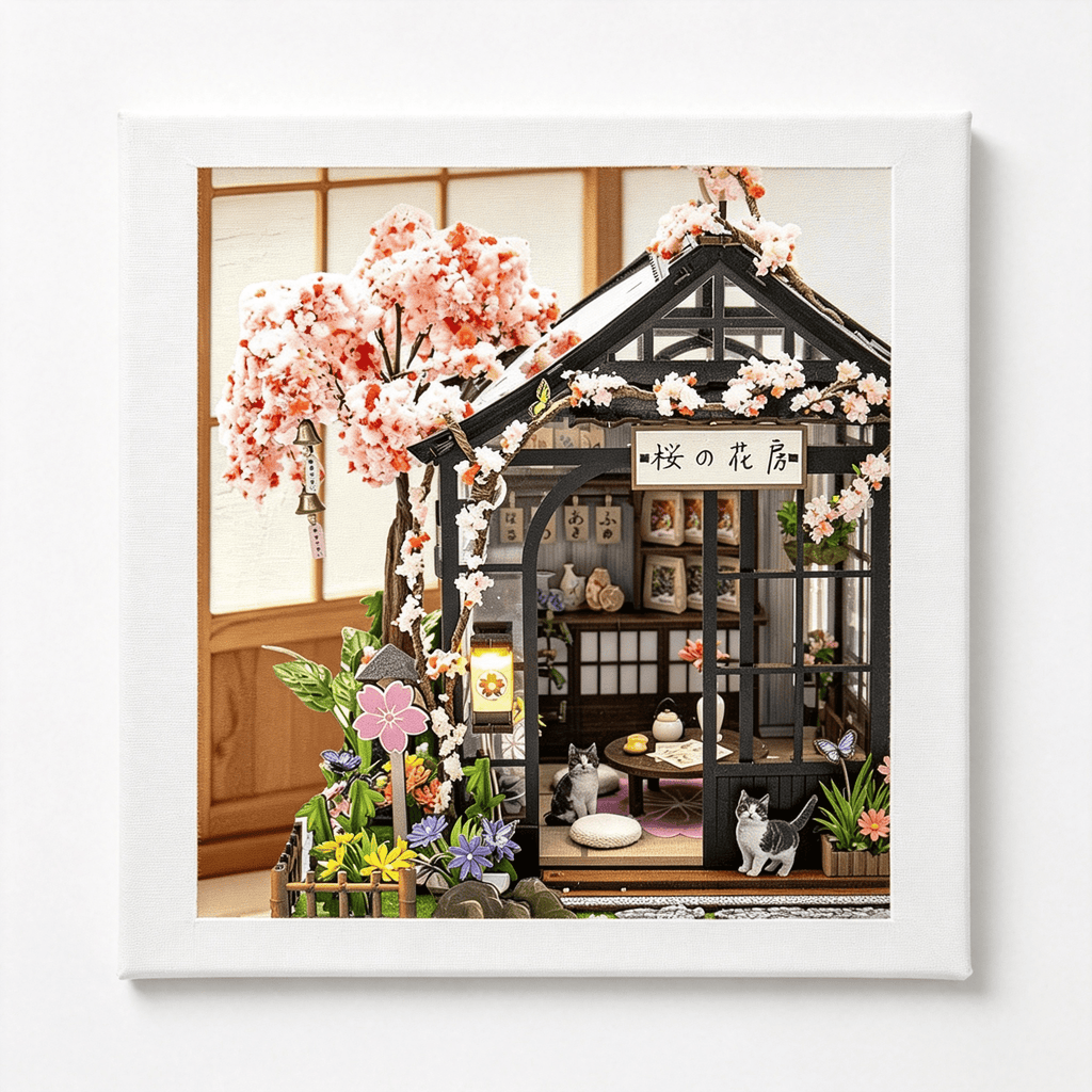 BPPEG Book Nooks for Adults, Diy Miniature Dollhouse Japanese Book Nook Kit | 3D Wooden Puzzle Book Nook Craft Bookshelf Decor, Teens and Beginners Model Miniature Kits, Gift for Family, Friend