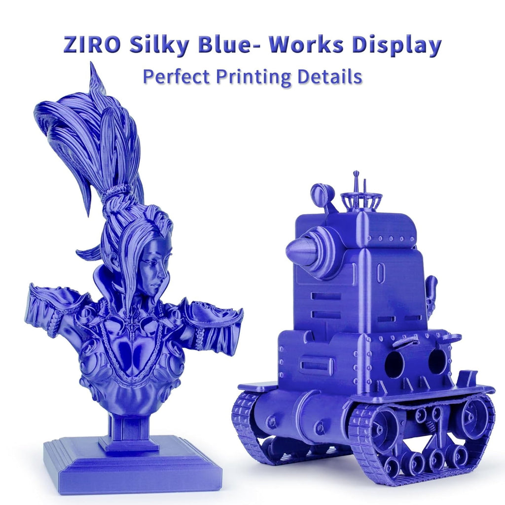 Ziro 3D Silk PLA Filament 1.75mm 1kg, Silver-Gray