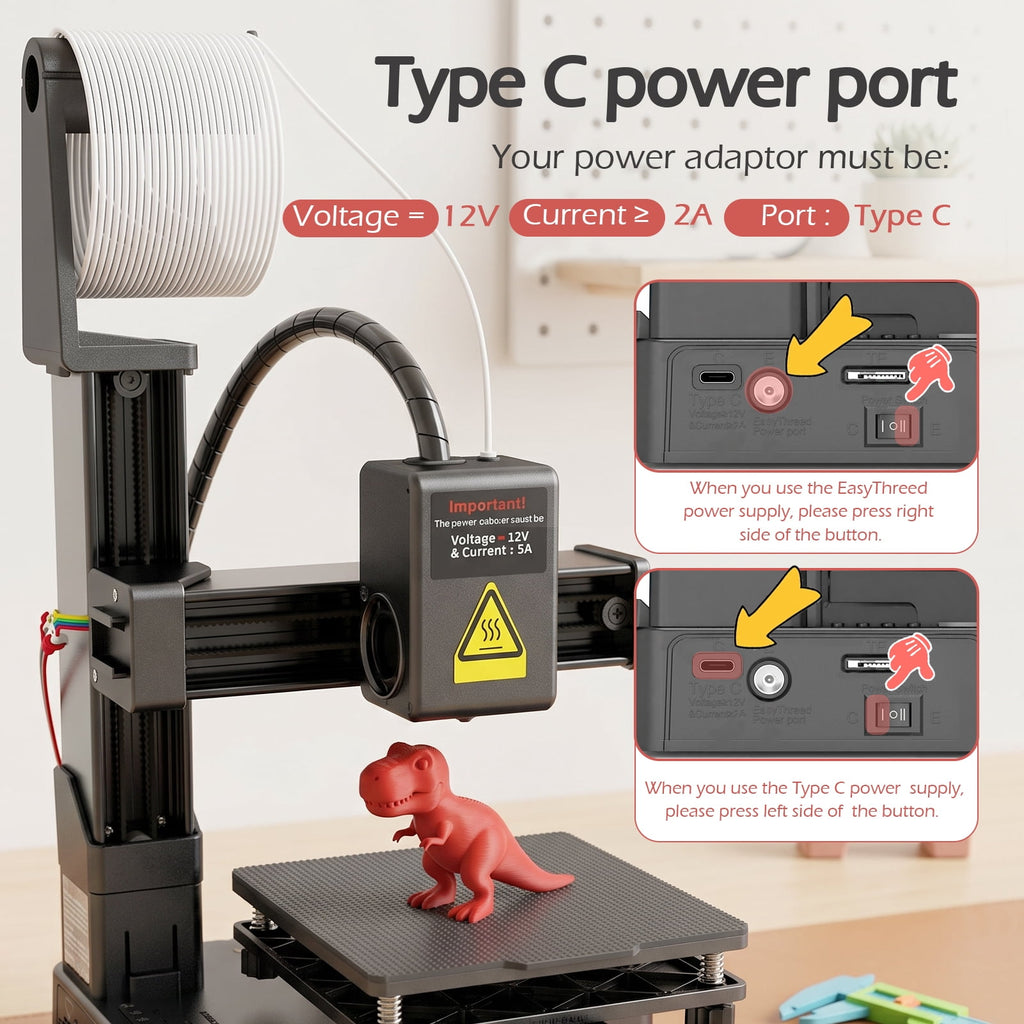EasyThreed Mini 3D Printer with Removable Build Plate,100x100x100mm Build Volume, for Beginners, Kids Toys