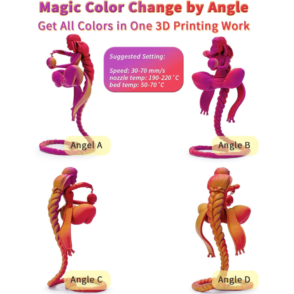 Ziro 3D Tri-Color Matte PLA 1.75mm 1kg, Volcano