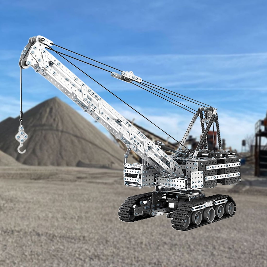 3D Metal Puzzle RC Alloy Assembly Crane, 1929PCS DIY Metal Model Kit, Remote Control Engineering Vehicle with Articulated Arm, 3D Puzzle for Adults & Teens