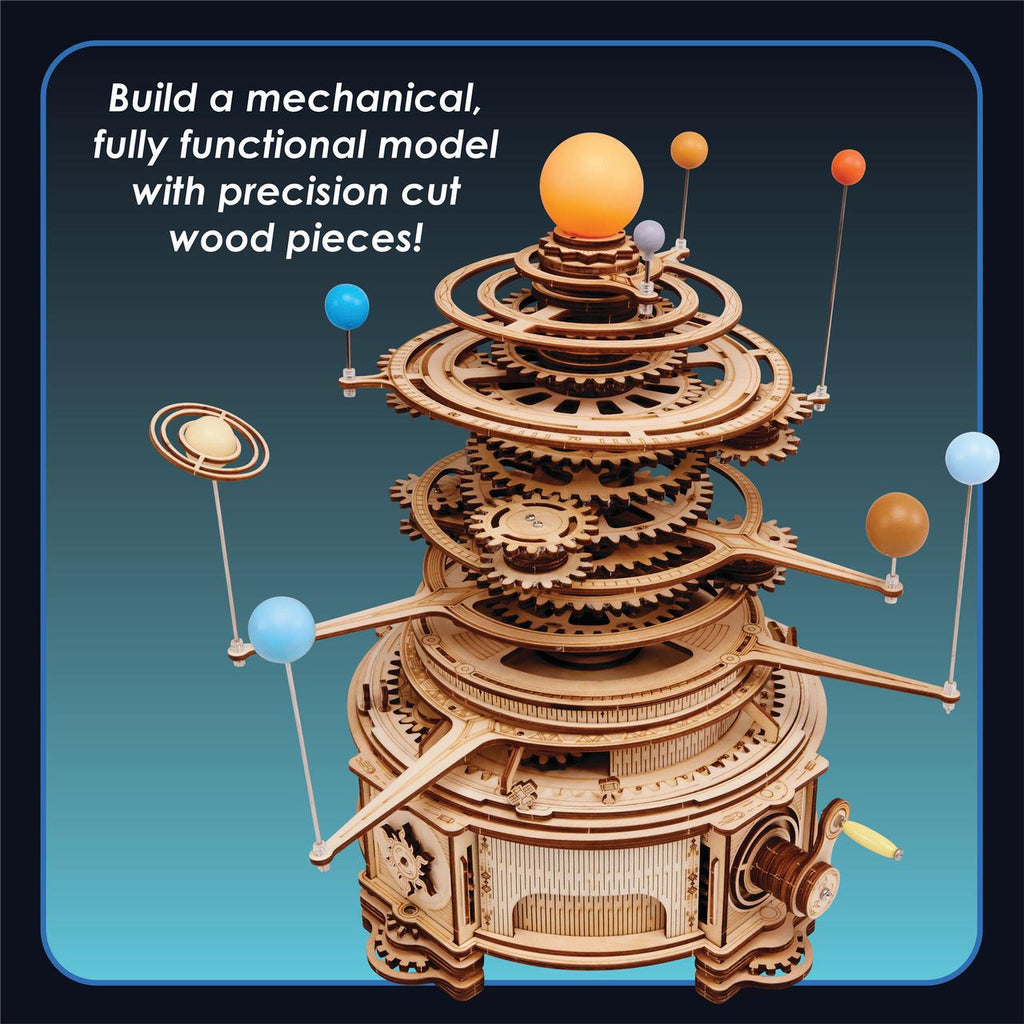 MindWare Gearjits: Solar System, Wooden 3D Building Puzzle for Teens & Adults, DIY Solar System Model, Fun for Parents Too, Great STEAM Gifts for