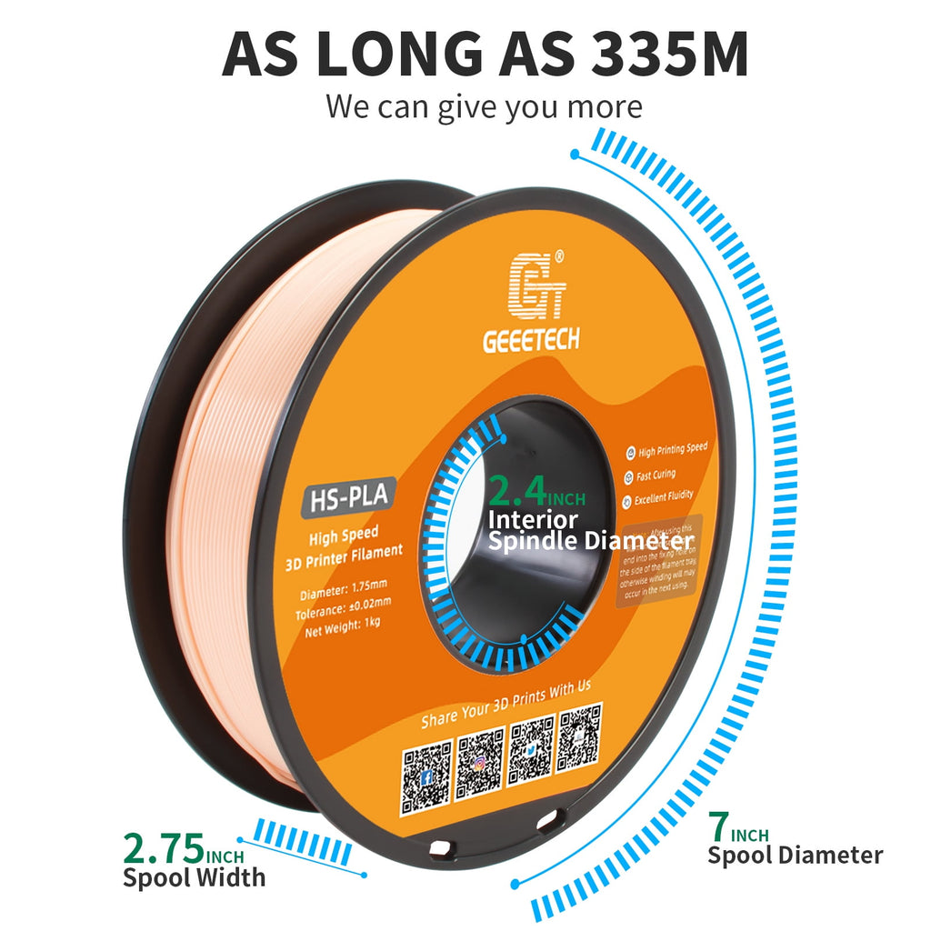 Geeetech 1.75mm PLA 3D Printer Filament, 1kg Spool (2.2lbs), Dimensional Accuracy +/- 0.03mm,yellow