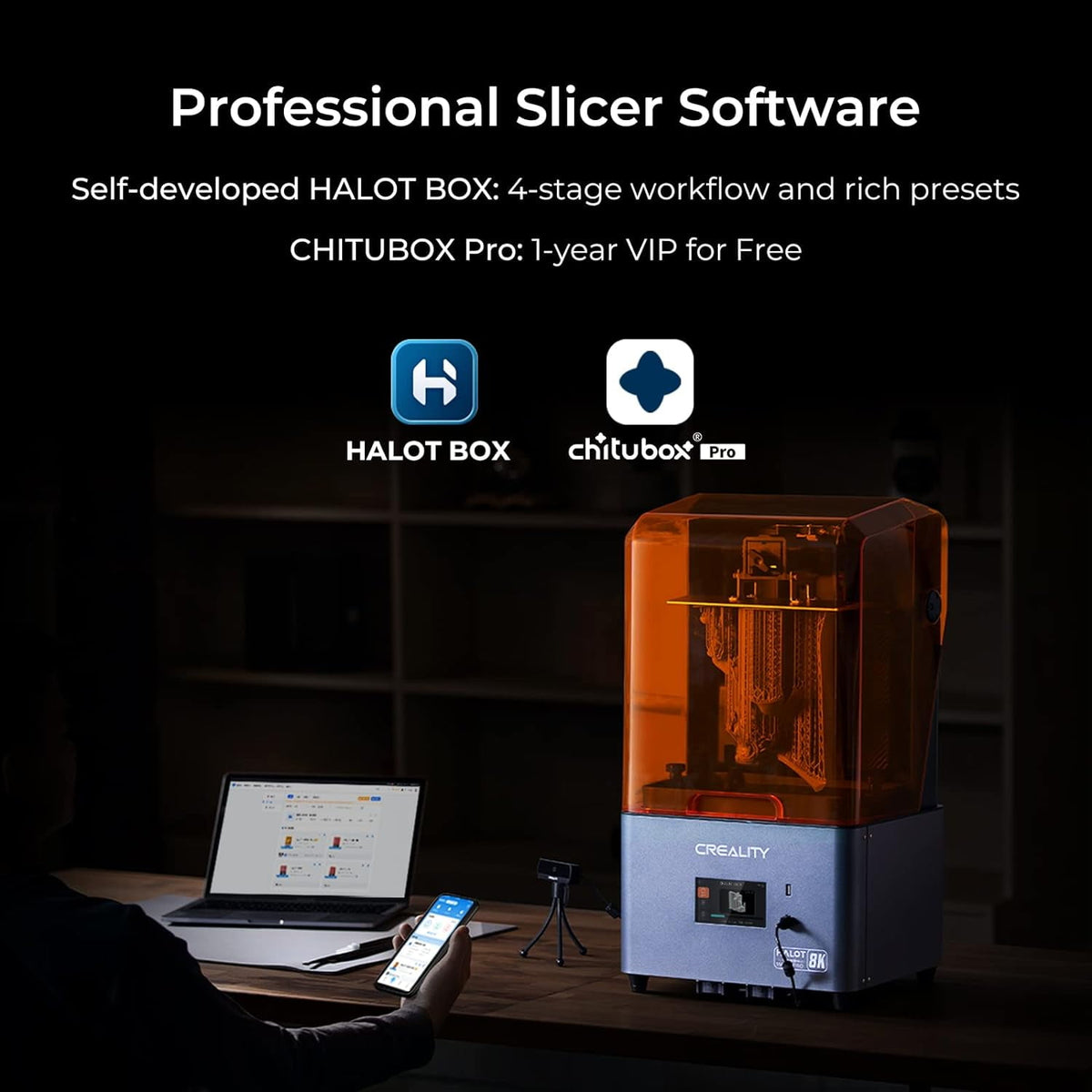 Creality HALOT-MAGE S 14K Resolution Resin 3D Printer 150mm/h Speed Less Odor Strong Ecosystem