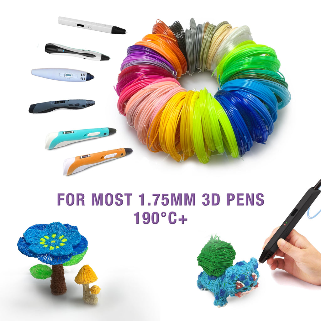 3D Pen PLA Filament Refills 1.75mm 20 Color 328 Ft 16.4 Ft Ea