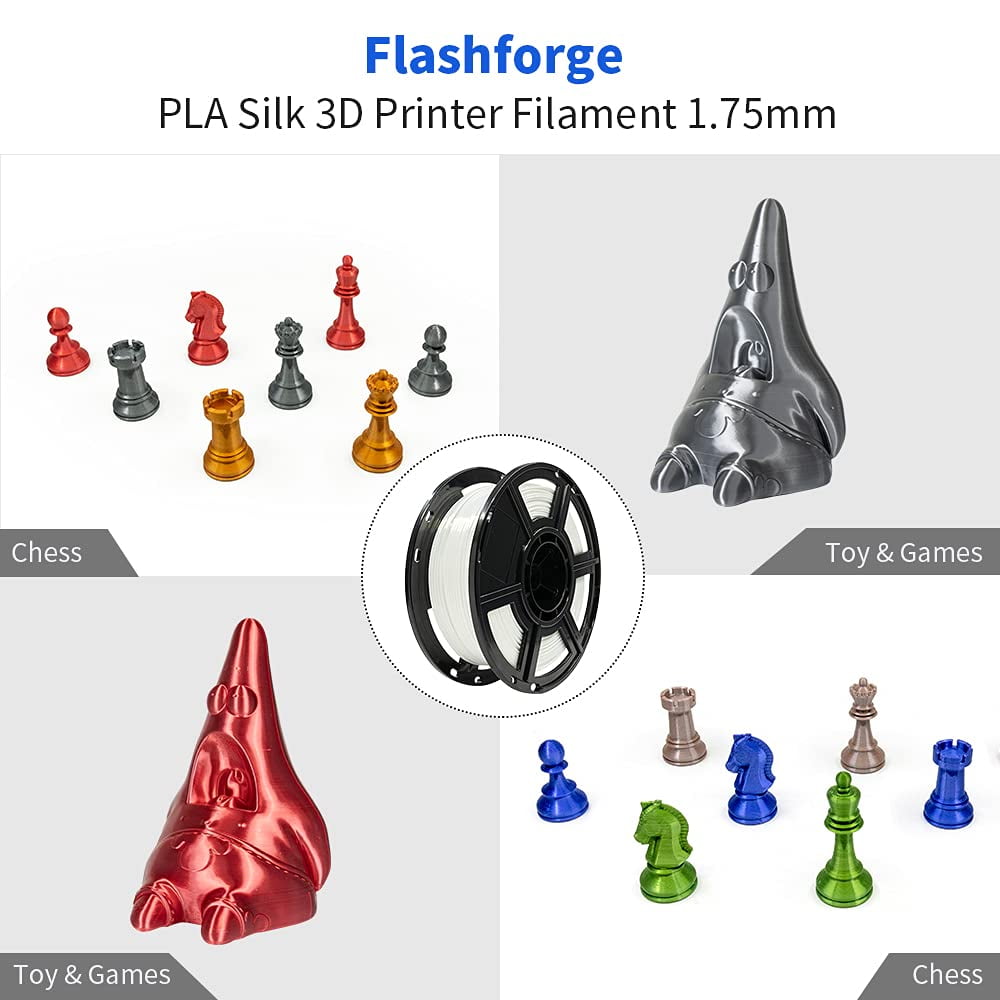 Flashforge Silk PLA Filament 1.75mm, 1KG/2.2lbs Silk PLA 3D Printer Filament, Dreamy Trio