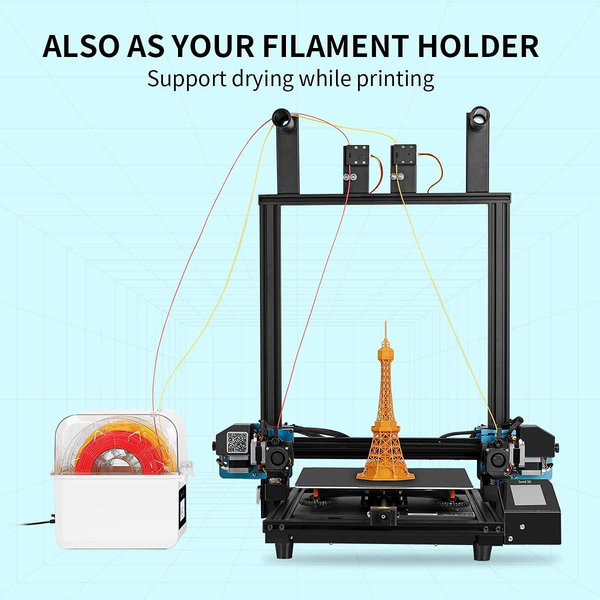 Sovol 3D Printer PLA Filament 1.75mm Spool Printing Materials, Wiring Tightness, Dimensional Accuracy (Black*1 White*1)