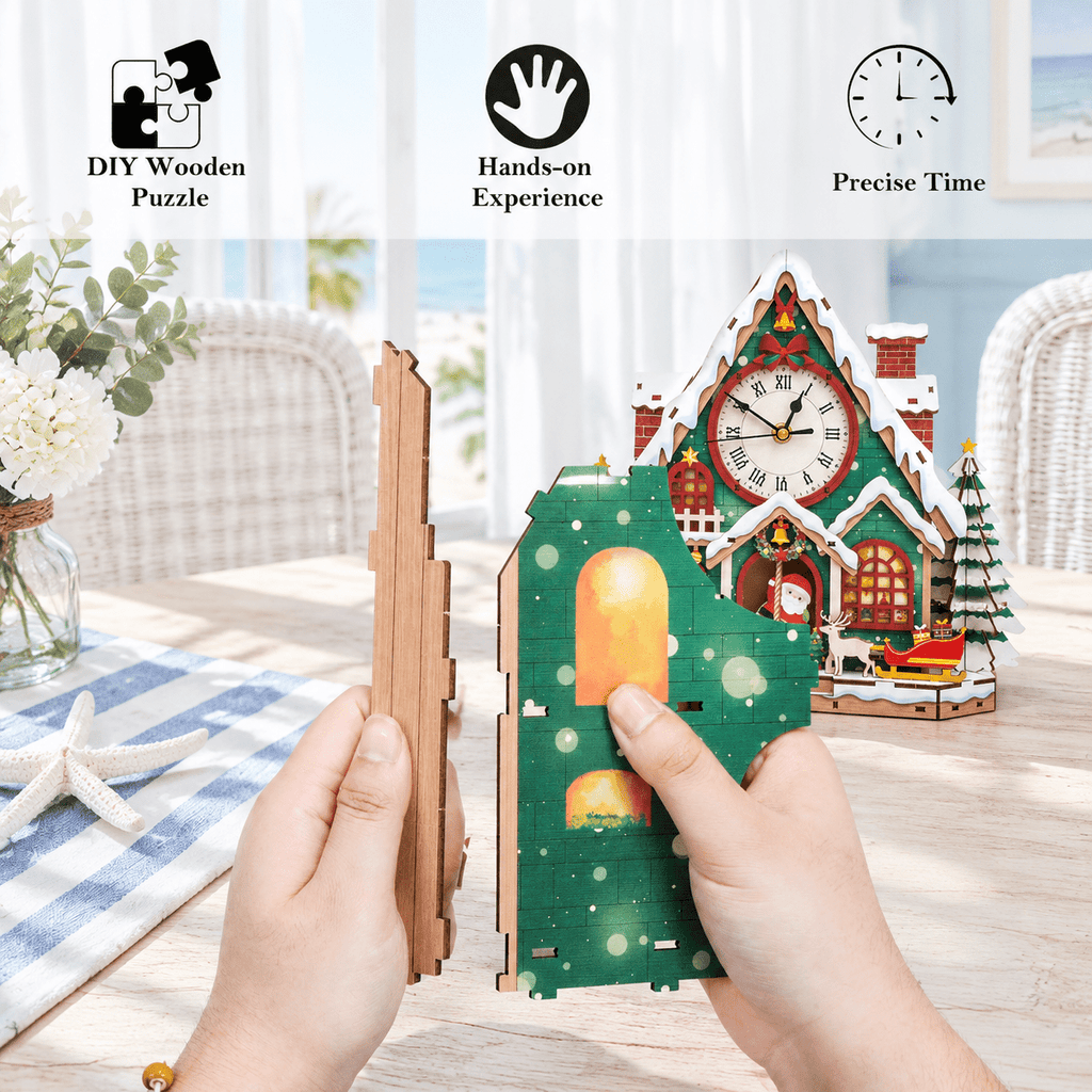 Butterfly Clock 3D Wooden Puzzle Clock DIY Mechanical Craft Kit for Adults Teens
