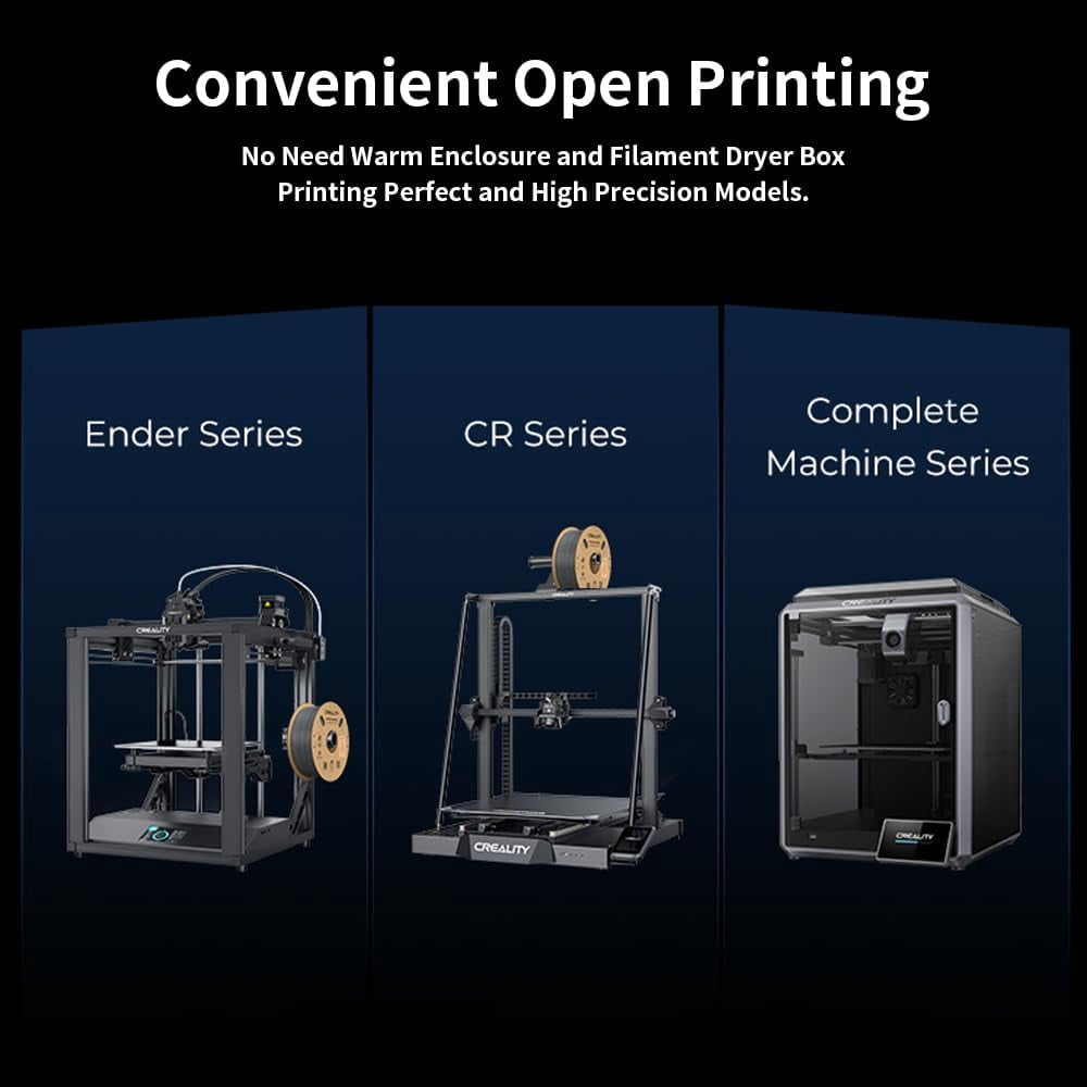 Creality Hyper ABS Filament 3D Printer Filament 1.75mm 350mm/s High-Speed Printing Dimensional Accuracy ± 0.05 mm 2.2lbs Compatible with Most 3D Printers, Grey