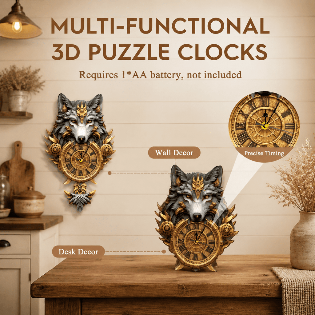 Butterfly Clock 3D Wooden Puzzle Clock DIY Mechanical Craft Kit for Adults Teens