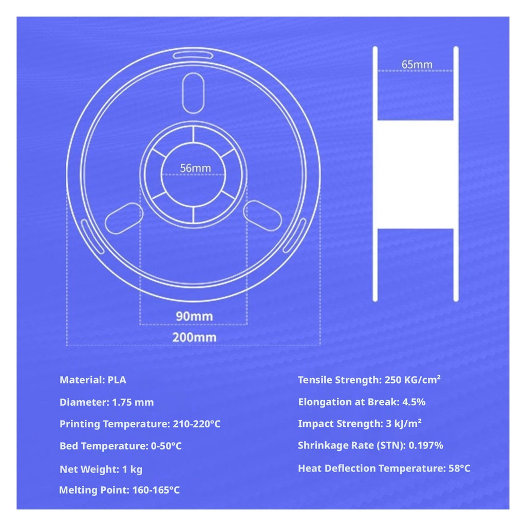 PLA 3D Printer Filament 1.75mm 1kg High Temp Resistant Consumable