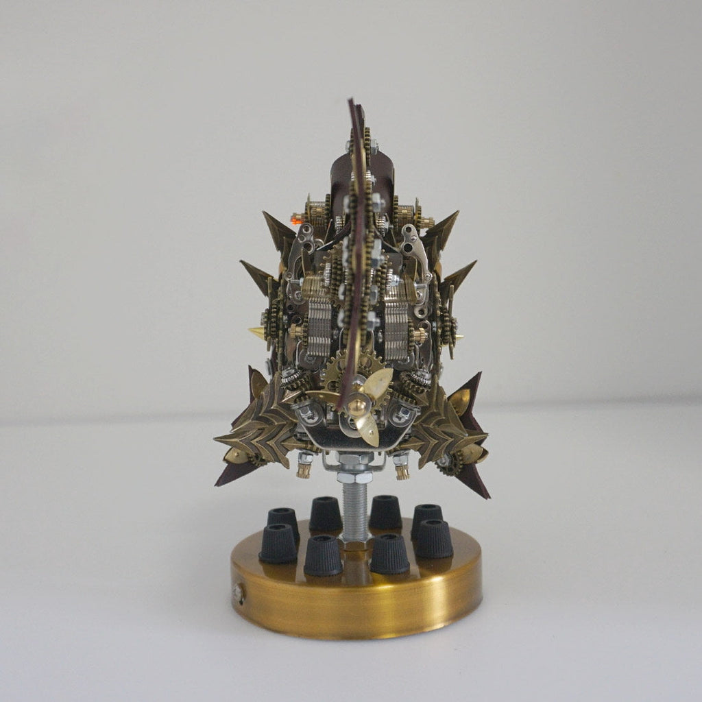 Lantern Fish Model Kit with LED Lights, 3D Metal Puzzle for Adults, DIY Steampunk Anglerfish, 700+ PCS, 7-Color Light, Articulated Jaw, Desk Decor & Holiday Gift