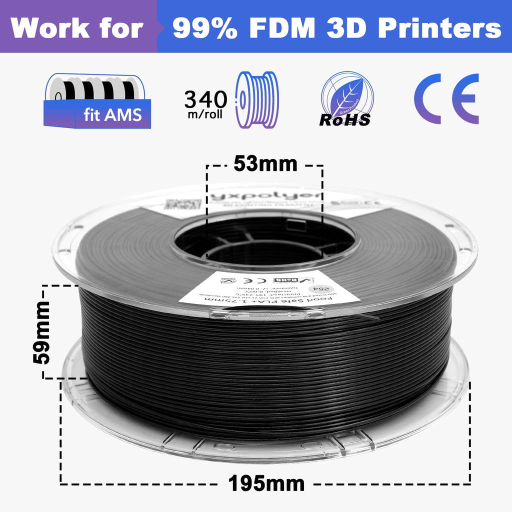YXPOLYER PLA Filament Food Grade 1.75mm 1kg for 3D Printing, PLA+ Skin Flesh Tone 3D Printer Filament AMS-Compatible