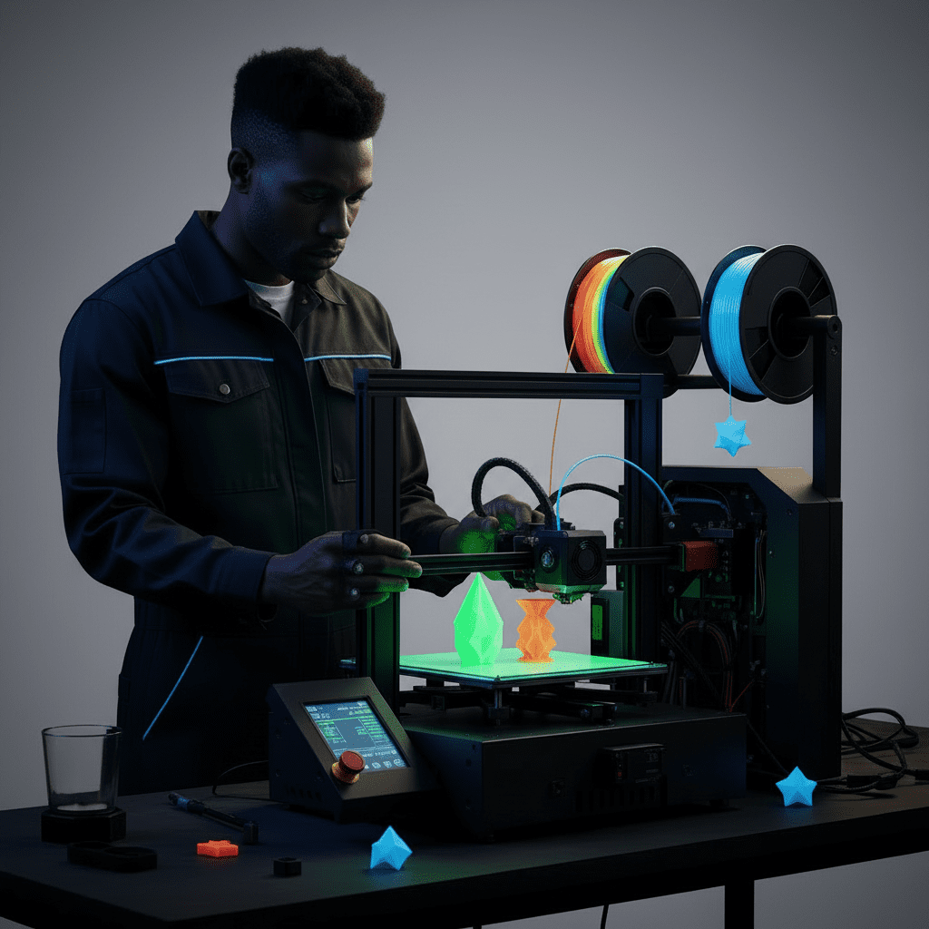 Luminous Glow-in-the-Dark 3D Printer PLA Filament 1 kg (2.2lb) Spools, Green Color