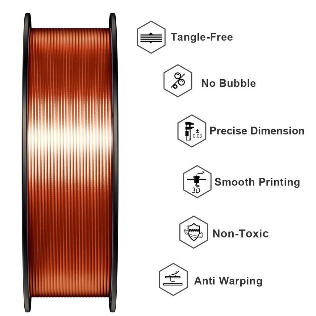 Geeetech 3D Printer Silk Silver PLA Filament 1.75mm,Metal-like Shiny Consumable 1kg (2.2lbs) 1 Spool