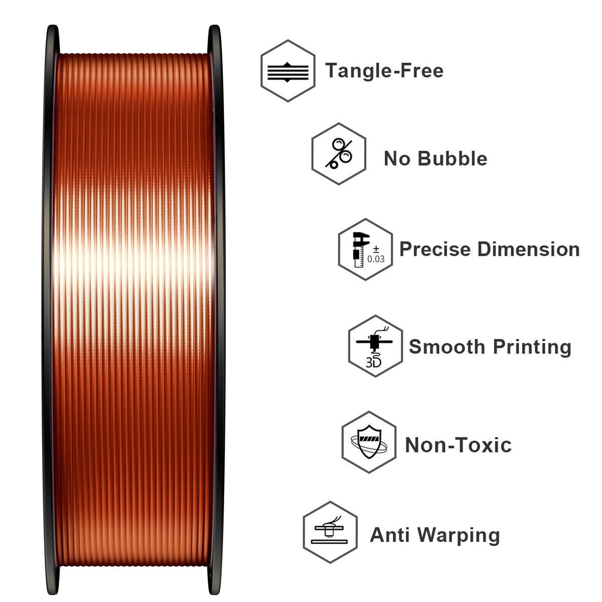 Geeetech 3D Printer Silk Silver PLA Filament 1.75mm,Metal-like Shiny Consumable 1kg (2.2lbs) 1 Spool