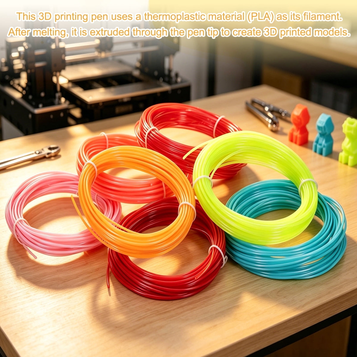 Uxcell 3D Pen Filament 5Pcs 1.75mm Total Length 82 Feet Light Green PLA