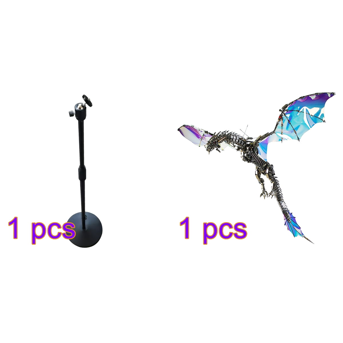 3D Metal Puzzle Bloodthirsty Aurora Dragon 3000+ PCS, Steampunk Mechanical Model Kit With DIY Assembly, Home Display Desk Decor For Adult Collectors And Creative Gifts