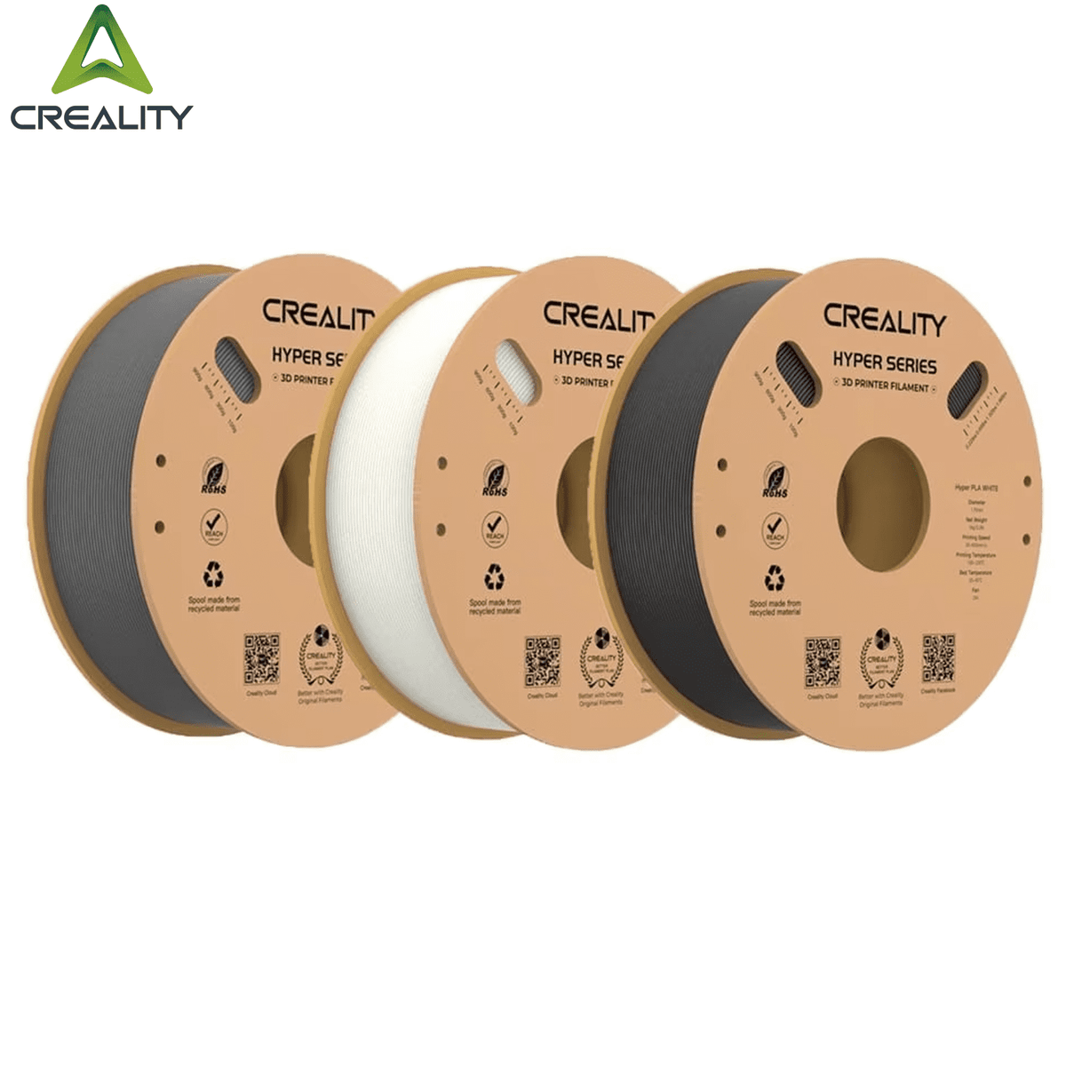 15 Pack Creality Hyper PLA 1.75 mm Filament Fast 30-600mm/s Smooth Extrusion for Most 3D Printer 15kg/33lbs,15 Colors