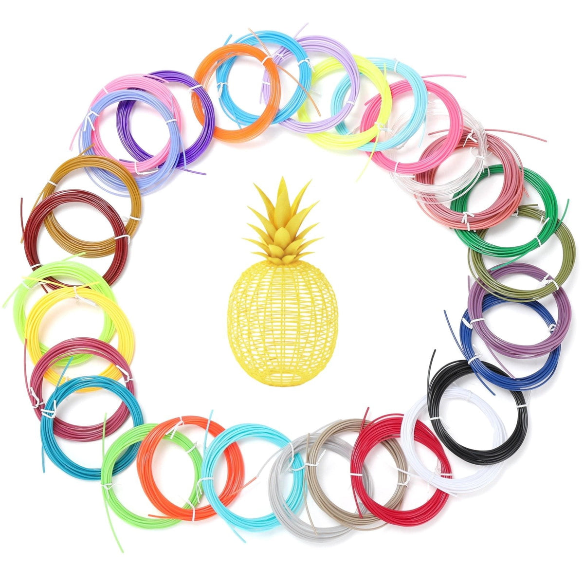30 Colours 3D Pen Filament Refills, 1.75 mm PLA Printing Material, 16.4 ft Per Colour, Compatible with Most 3D Drawing Pens, Suitable for Art Creation, Handcrafts and Doodling Enthusiasts