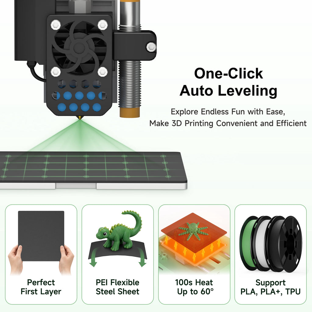 Entina 3D Printer, Tina2 Plus Fully Assembled Desktop 3D Printer with Auto Leveling and App Control for Beginners, Makers & DIY Projects