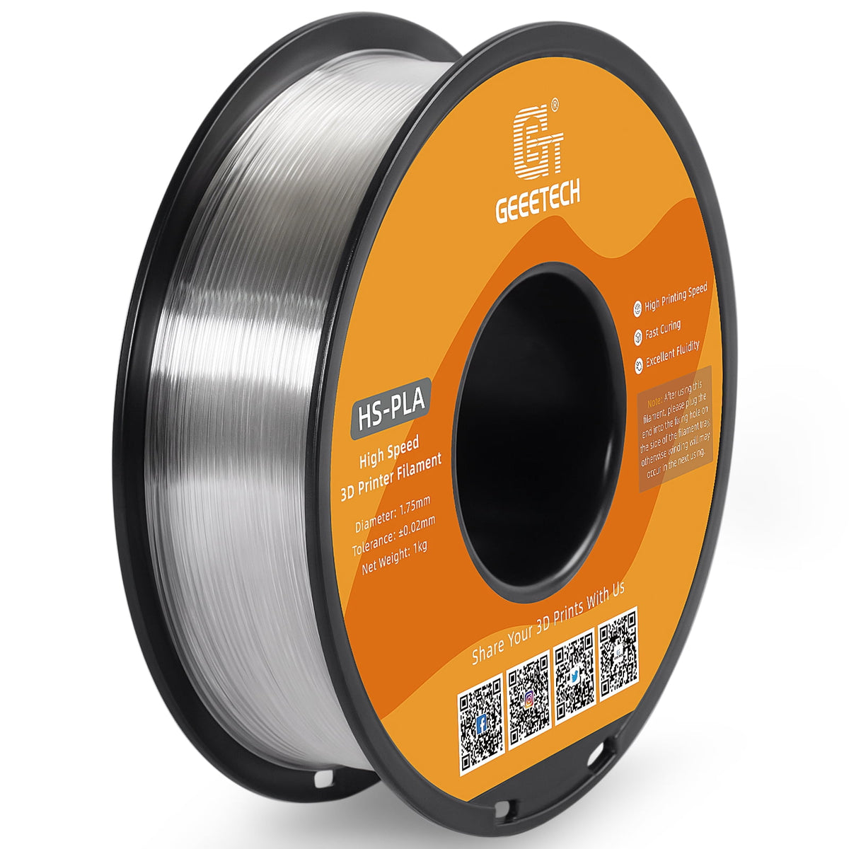 Geeetech 1.75mm PLA 3D Printer Filament, 1kg Spool (2.2lbs), Dimensional Accuracy +/- 0.03mm,yellow
