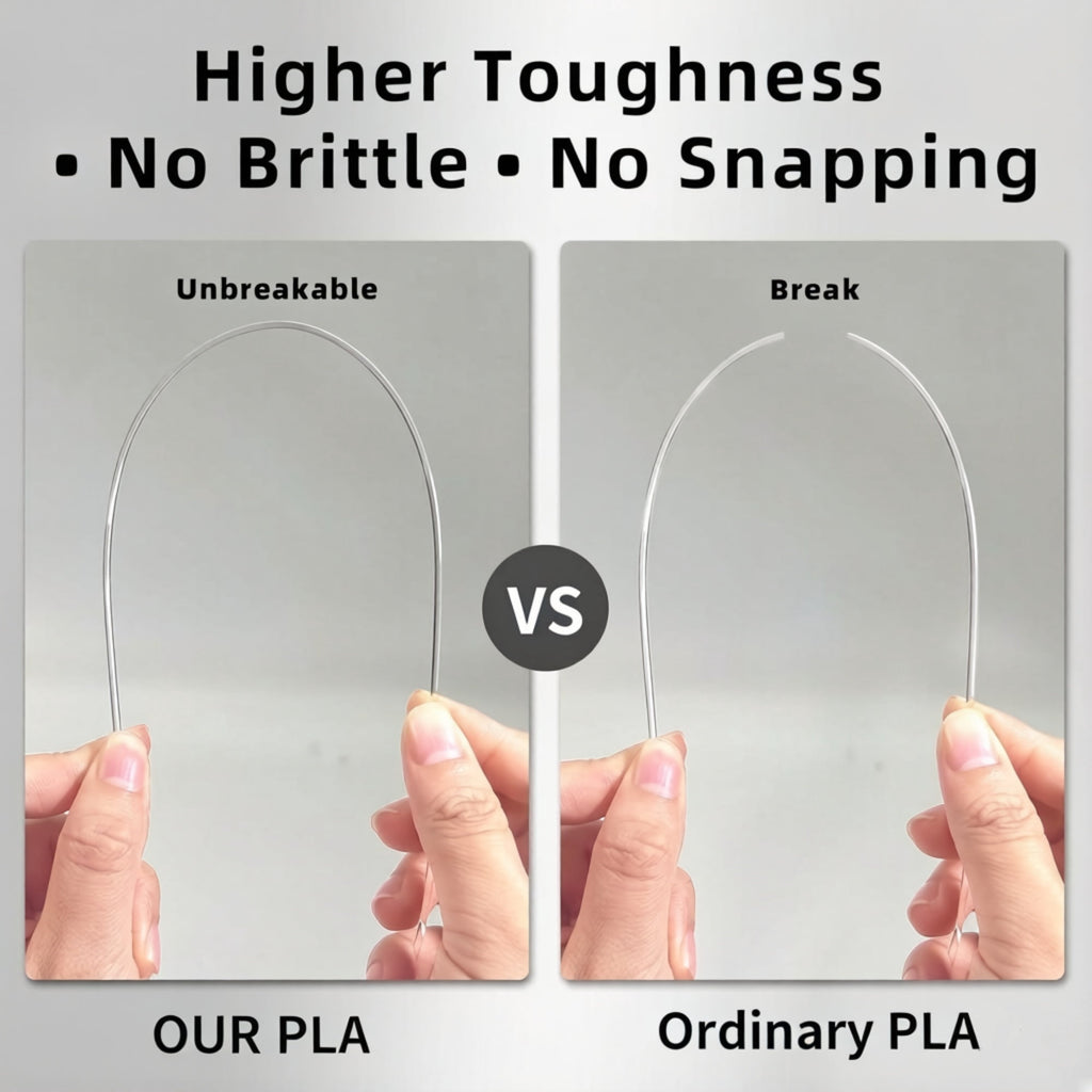 ouhos PLA 3D Printer Filament, 1.75 mm 1 kg, High Transparency, ±0.02 mm Accuracy, Neatly Wound, For Most FDM 3D Printers
