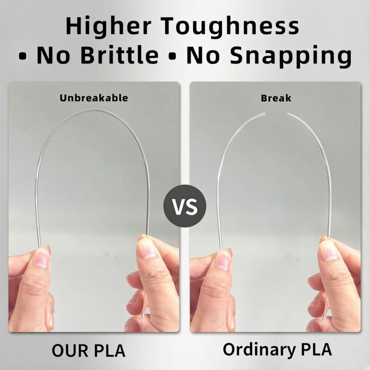 ouhos PLA 3D Printer Filament, 1.75 mm 1 kg, High Transparency, ±0.02 mm Accuracy, Neatly Wound, For Most FDM 3D Printers