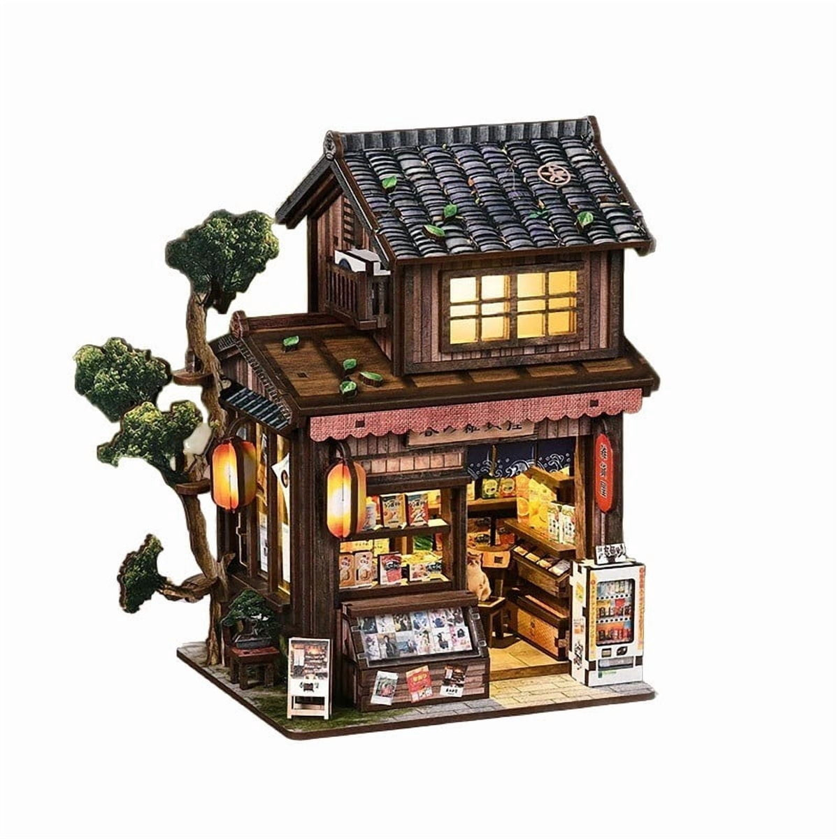 Homemoh Book Nook Kit - Kasuga Grocery Store, 209 PCS DIY Miniature House 3D Wooden Puzzles for Adults, Tiny Booknook Bookshelf Decor, Stress Relief Craft for Enthusiasts Lovers Family & Friends