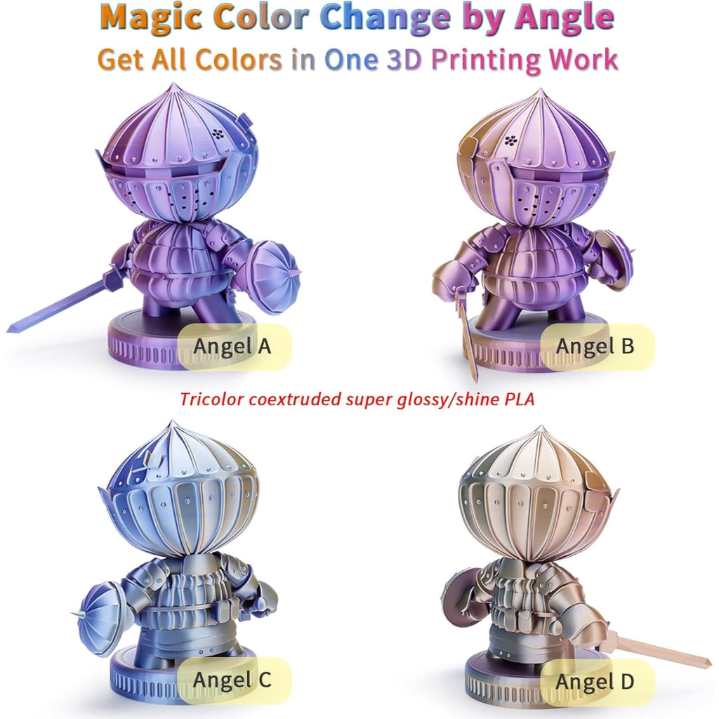 Ziro 3D Tri-color Silk PLA 1.75mm 1kg, Indigo Satin