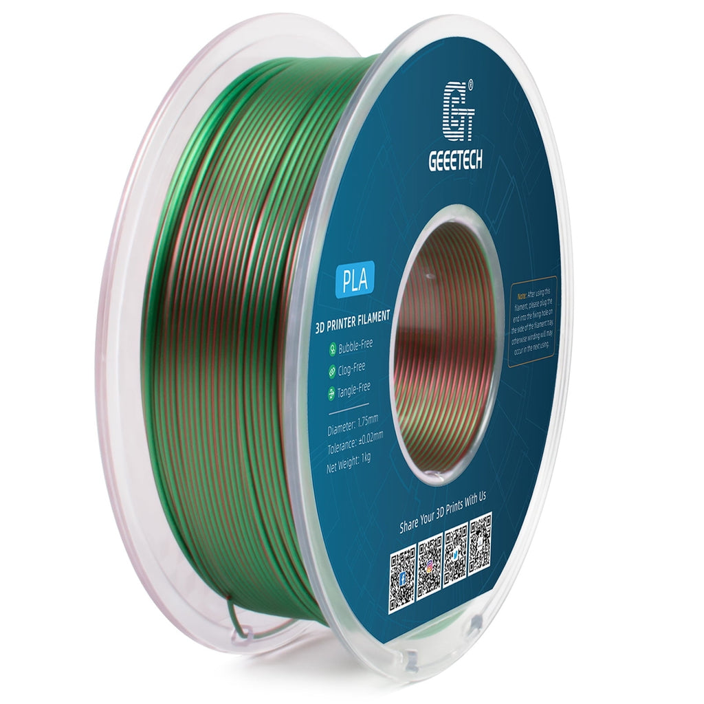 Geeetech Anti-silk type 3D Printer PLA Filament 1KG Toughness Enhanced Filament with 1.75mm Dimensional Accuracy +/-0.03mm, 1080 Feet per Roll, Vacuum Packaging Two-tone gold copper