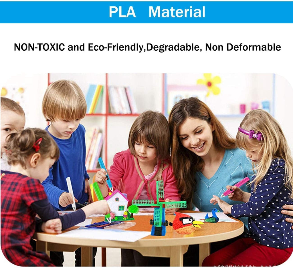 3D Pen PLA Filament Refills, 1.75mm PLA Filament Pack of 20 Colors Each Color 16 feet, Total 320 Feet, Create Professional Safety Refill for Kids, for 3D Pens and 3D Printers Arts