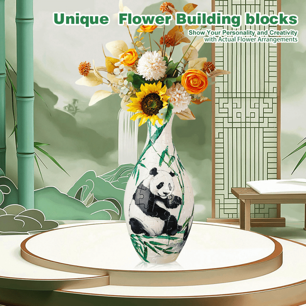 3D Puzzle Vase with 160 3D Jigsaw Puzzle Pieces for Adults & Kids Flower Arrangement Home Decor
