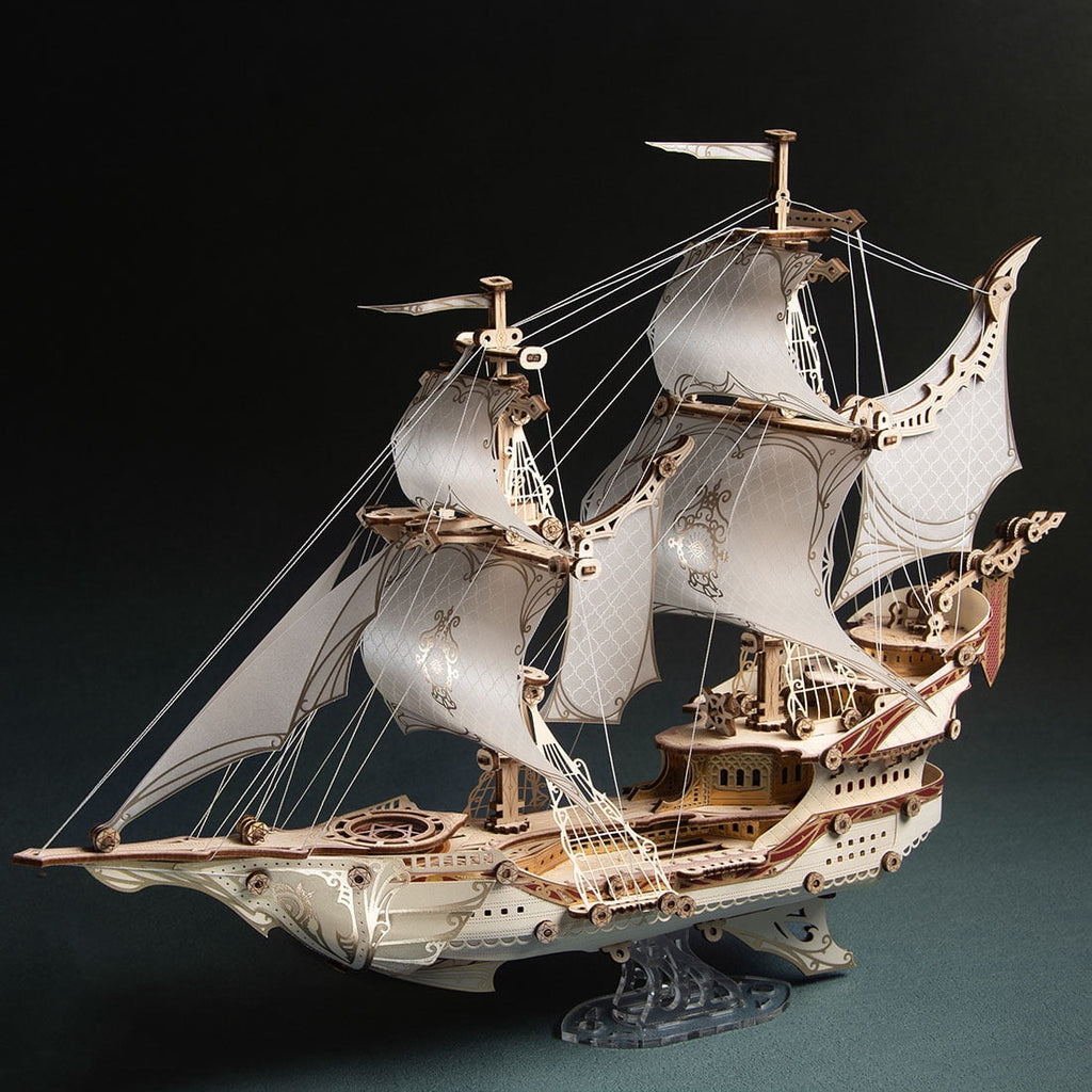3D Wooden Puzzle Victory Sailing Ship, DIY Assembly Detailed Vessel Display Model Kit For Adult Collectors, Office Decor And Creative Gifts