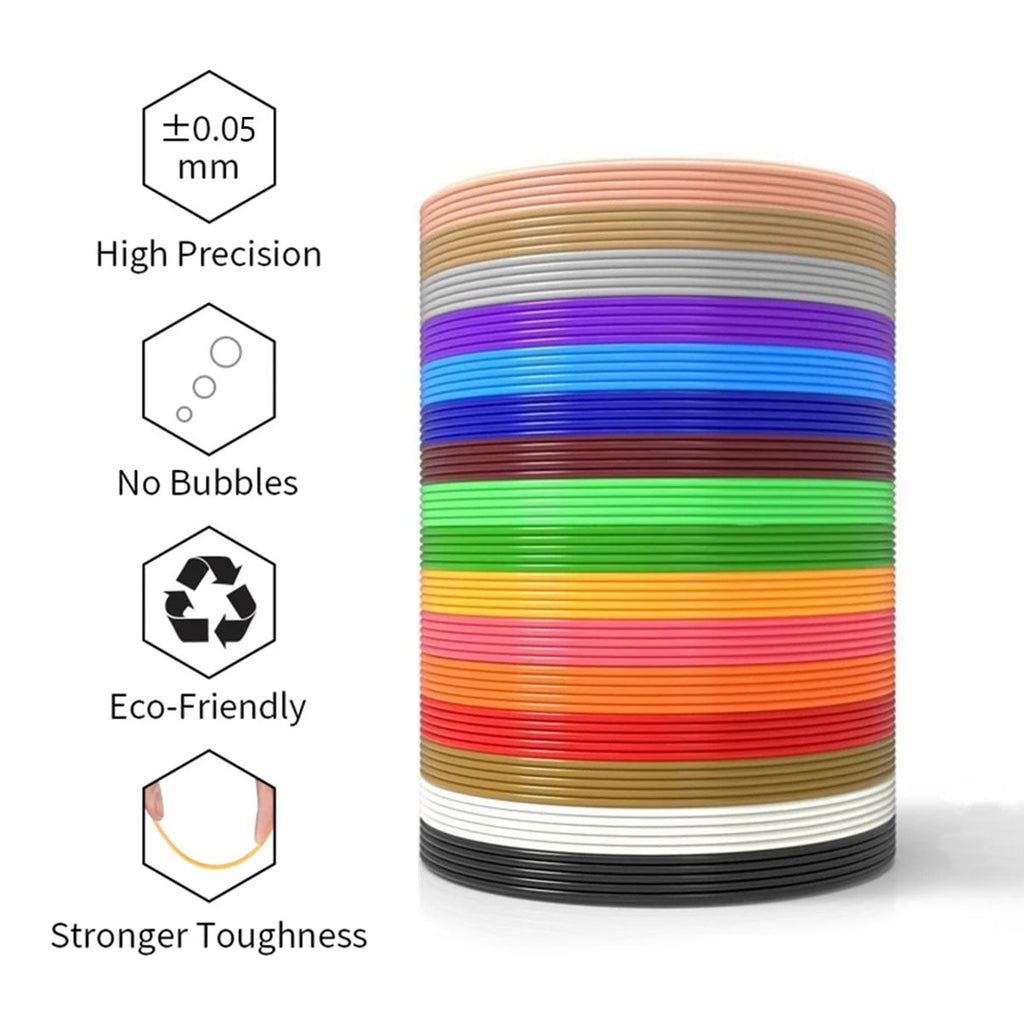 3D Pen Filament Refills PLA, 20 Colors 1.75mm 16.4 Feet per Color Total 3D Printing Pen Filament 3D Printer Filament for Most Intelligent 3D Pen