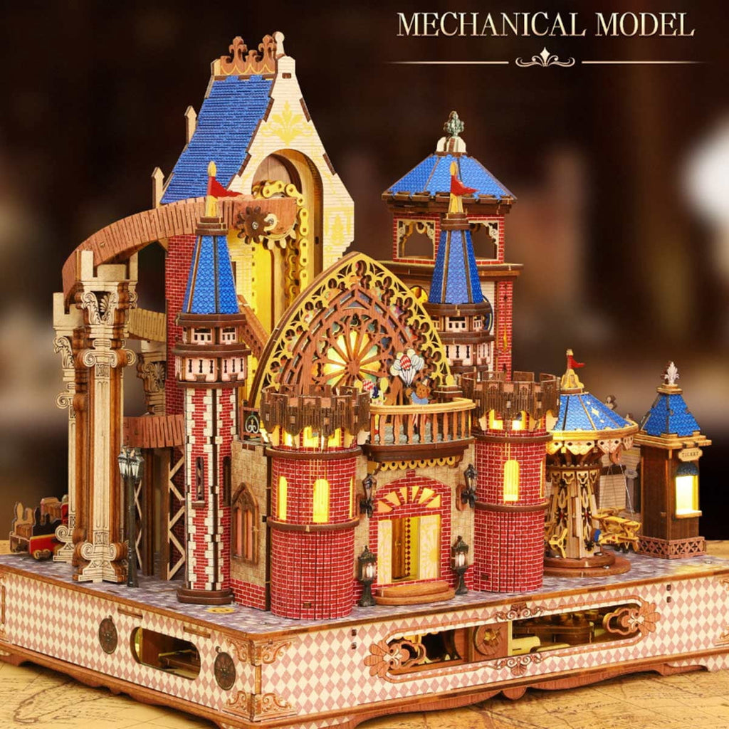 DIY Mechanical French Château, 3D Wooden Puzzle Castle Model Kit, Handcrafted Architectural Decor, Holiday Brthday Gifts
